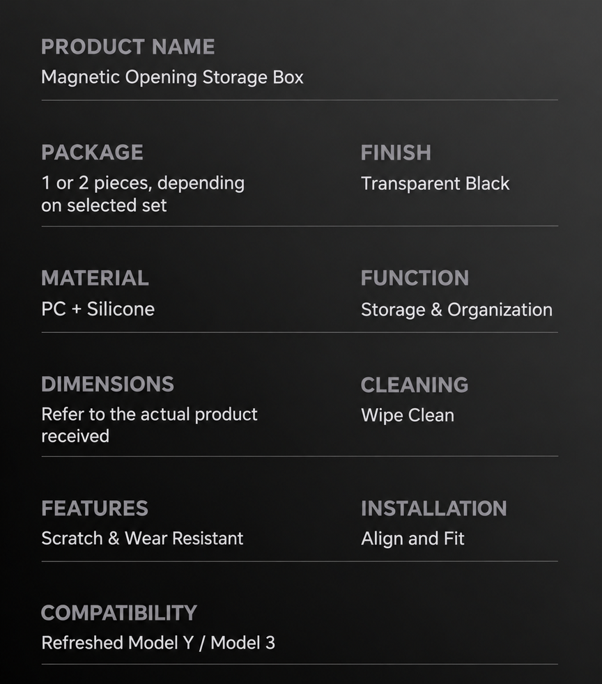 PC and silicone magnetic storage box specifications