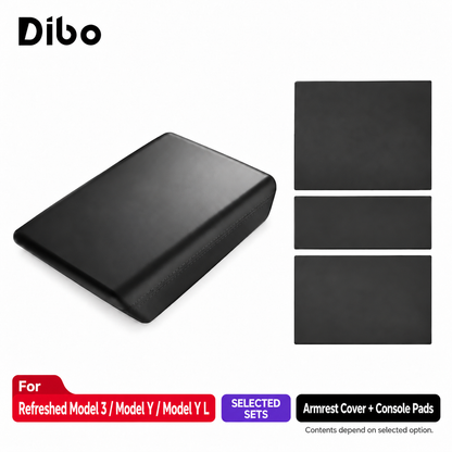 Dibo armrest cover and console pads on white background; contents depend on selected set