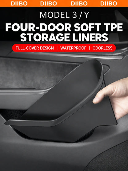 Tesla Model 3 Highland & Model Y Door Pocket Liners | Dibo - English product detail 1