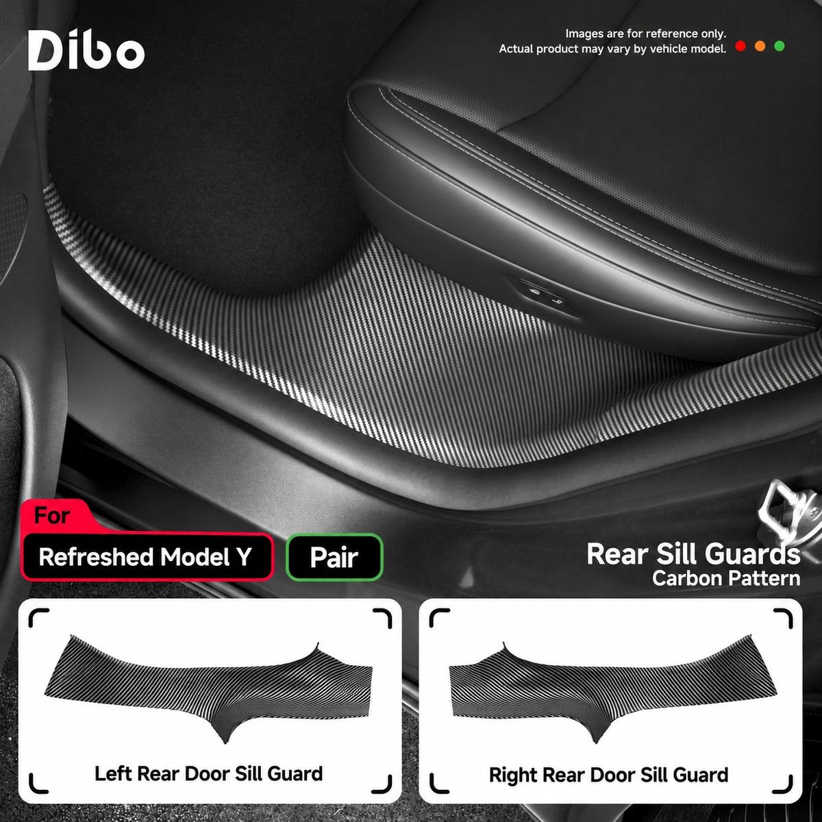 Refreshed Model Y / rear sill guards - pair / carbon pattern