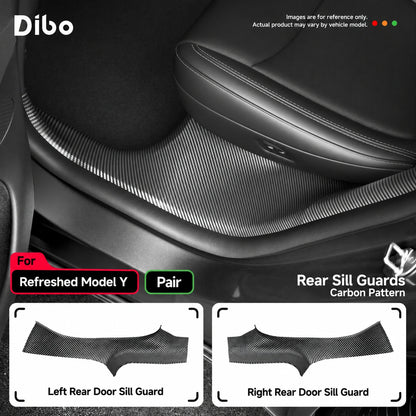 Refreshed Model Y / rear sill guards - pair / carbon pattern