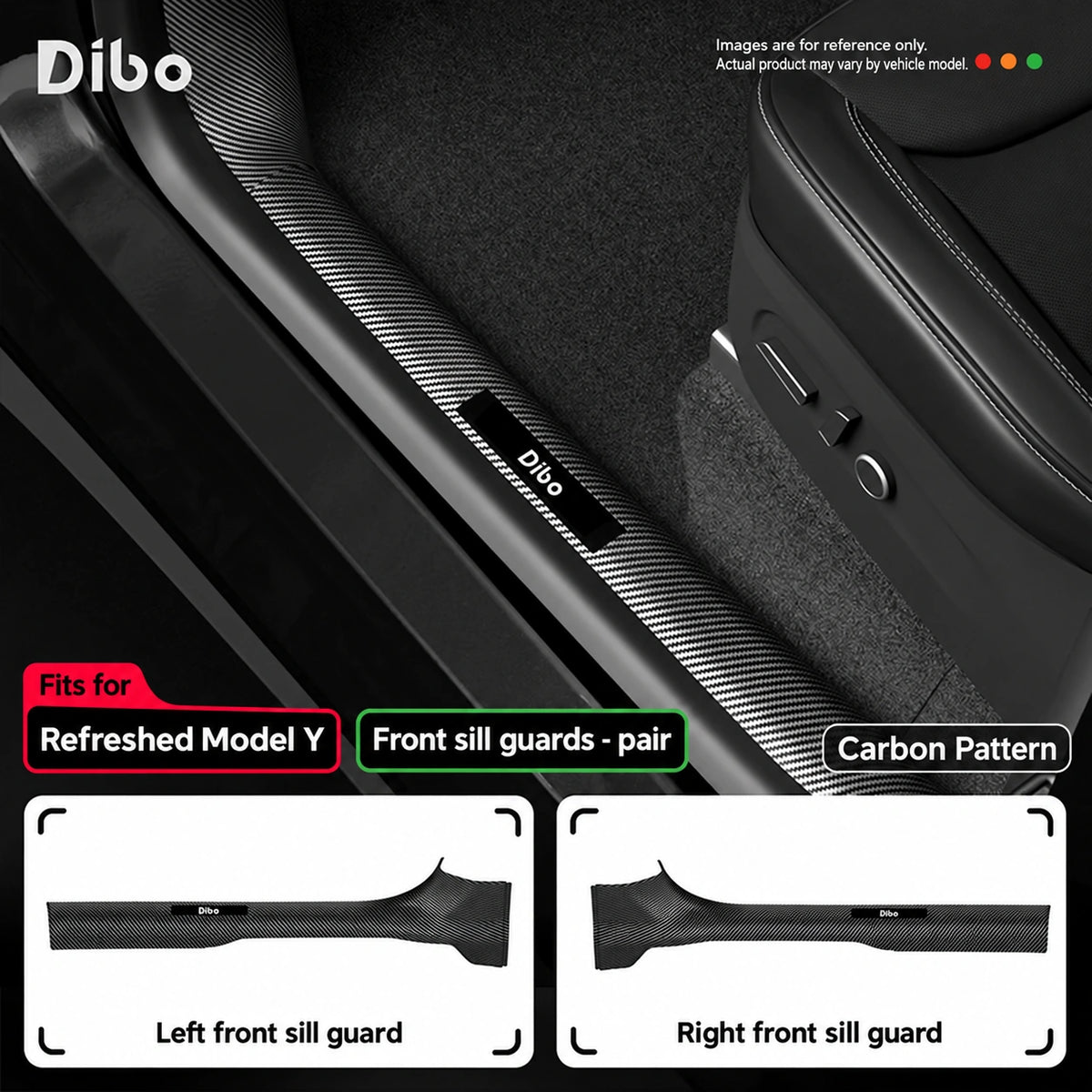 Refreshed Model Y / front sill guards - pair / carbon pattern