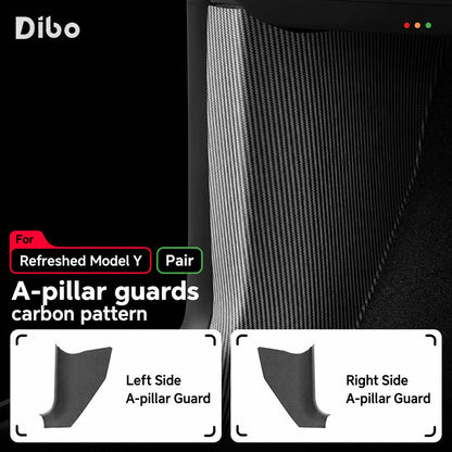 Refreshed Model Y / A-pillar guards - pair / carbon pattern