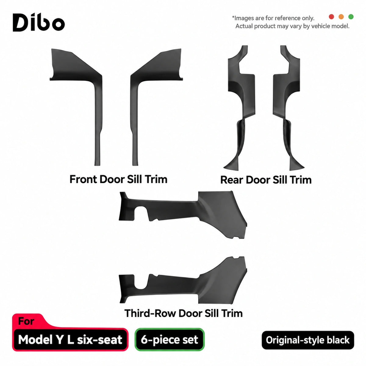 Model Y L six-seat / front + rear + third-row sill set / original-style black