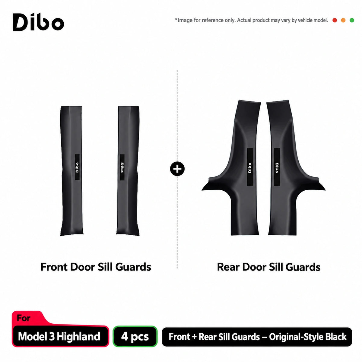 Model 3 Highland / front + rear sill guards - 4 pcs / original-style black