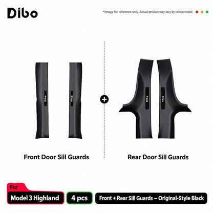 Model 3 Highland / front + rear sill guards - 4 pcs / original-style black