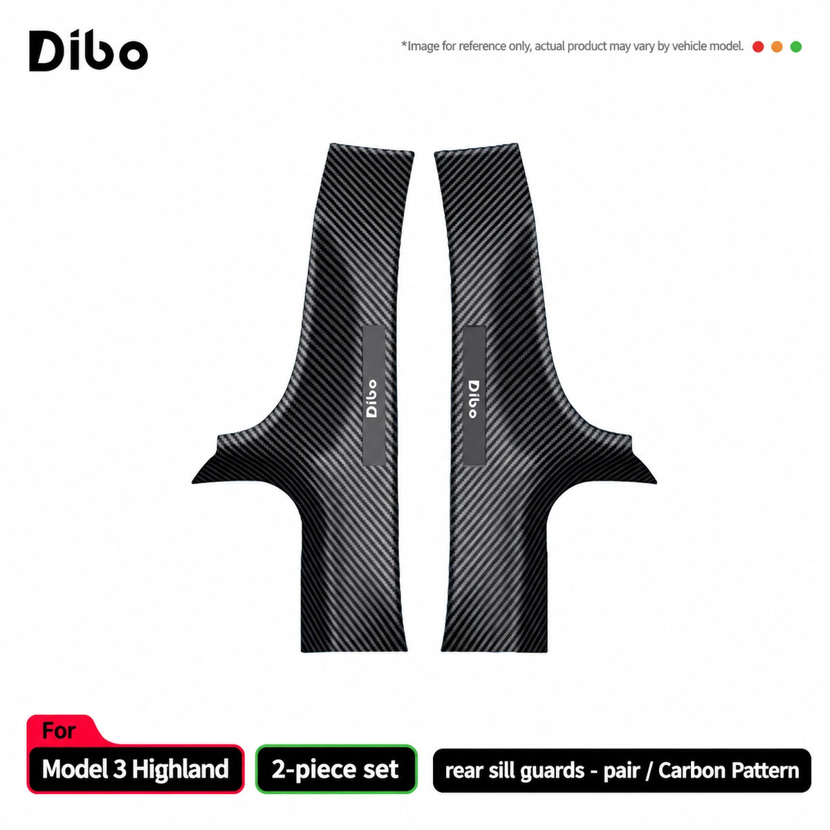 Model 3 Highland / rear sill guards - pair / carbon pattern
