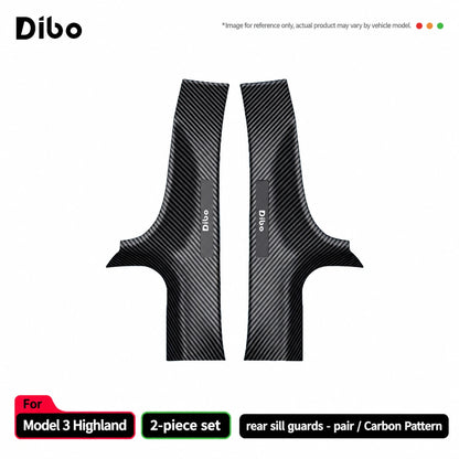 Model 3 Highland / rear sill guards - pair / carbon pattern