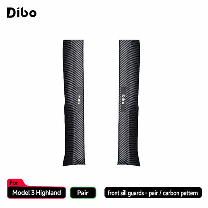 Model 3 Highland / front sill guards - pair / carbon pattern
