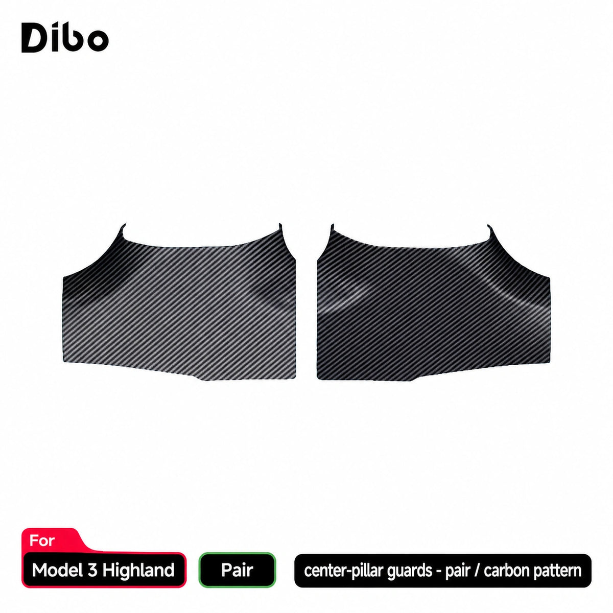 Model 3 Highland / center-pillar guards - pair / carbon pattern