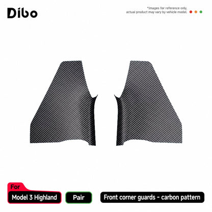 Model 3 Highland / front corner guards - pair / carbon pattern
