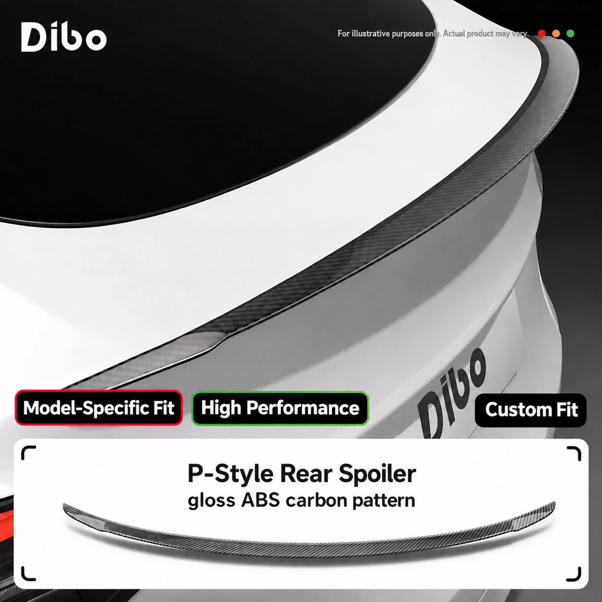 P-Style Rear Spoiler / gloss ABS carbon pattern