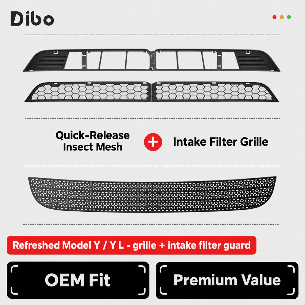 Refreshed Model Y / Y L - grille + intake filter guard