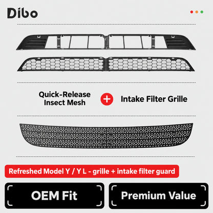 Refreshed Model Y / Y L - grille + intake filter guard