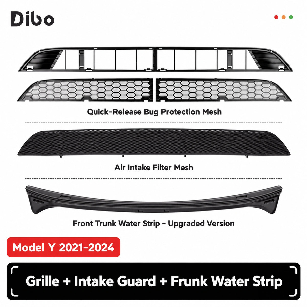 Model Y 2021-2024 - grille + intake guard + frunk water strip