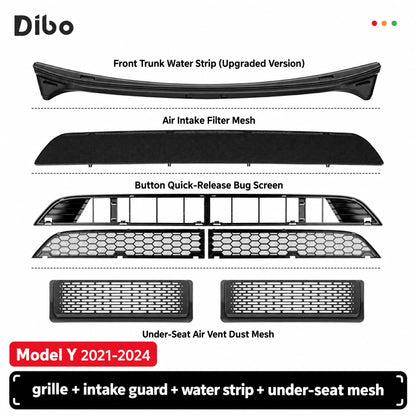 Model Y 2021-2024 - grille + intake guard + water strip + under-seat mesh