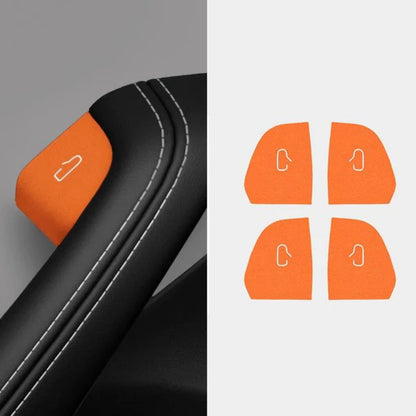Tesla Model Y Juniper & Model 3 Highland Door Open Button Stickers – Premium Anti-Stain Suede Interior Upgrade