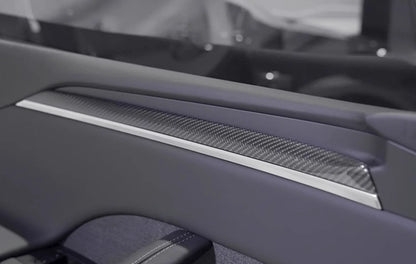Dry Carbon Fiber Door Trim Overlay for Tesla Model S ModelX Model 3 ModeY (2021+) – Real Molded Carbon Fiber Interior Upgrade