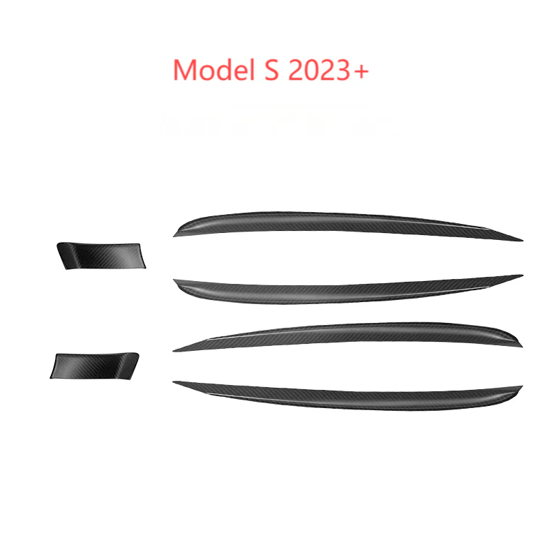 Dry Carbon Fiber Door Trim Overlay for Tesla Model S ModelX Model 3 ModeY (2021+) – Real Molded Carbon Fiber Interior Upgrade