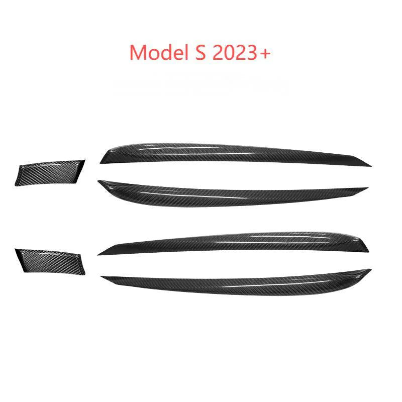 Dry Carbon Fiber Door Trim Overlay for Tesla Model S ModelX Model 3 ModeY (2021+) – Real Molded Carbon Fiber Interior Upgrade