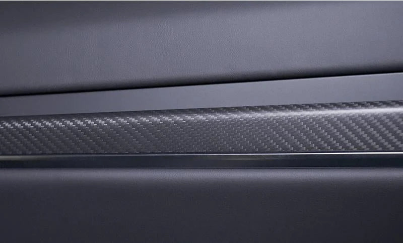 Dry Carbon Fiber Door Trim Overlay for Tesla Model S ModelX Model 3 ModeY (2021+) – Real Molded Carbon Fiber Interior Upgrade