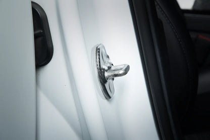 Carbon Fiber Door Lock Covers for Tesla Model 3 & Model Y – Gloss or Matte Finish, Peel & Stick Interior Trim Upgrade