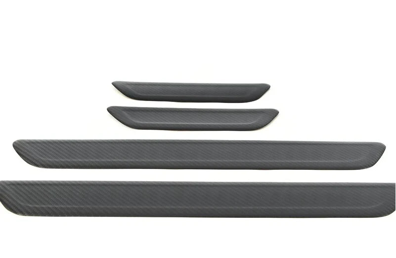 Tesla Model 3 & Model Y Carbon Fiber Door Sill Covers – Exact Fit, Peel & Stick Upgrade (Excludes 2024+ Highland & 2025+ Juniper Models)