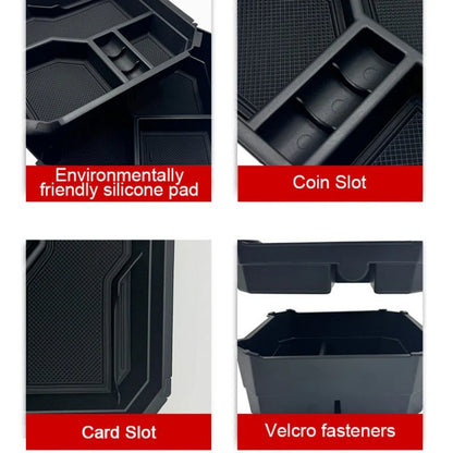 Double-Layer Center Console Storage Tray for Tesla Cybertruck (2024+), Custom-Fit Organizer Insert with Non-Slip Surface