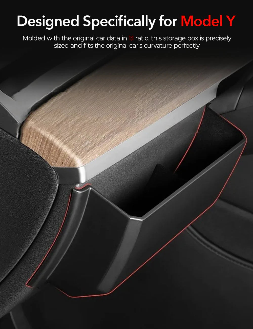 Driver Side Dash Panel Storage Box for Tesla Model Y (2020–2024) & Model 3 (2021–2023) – Under-Steering Wheel Hidden Organizer, ABS Storage Tray