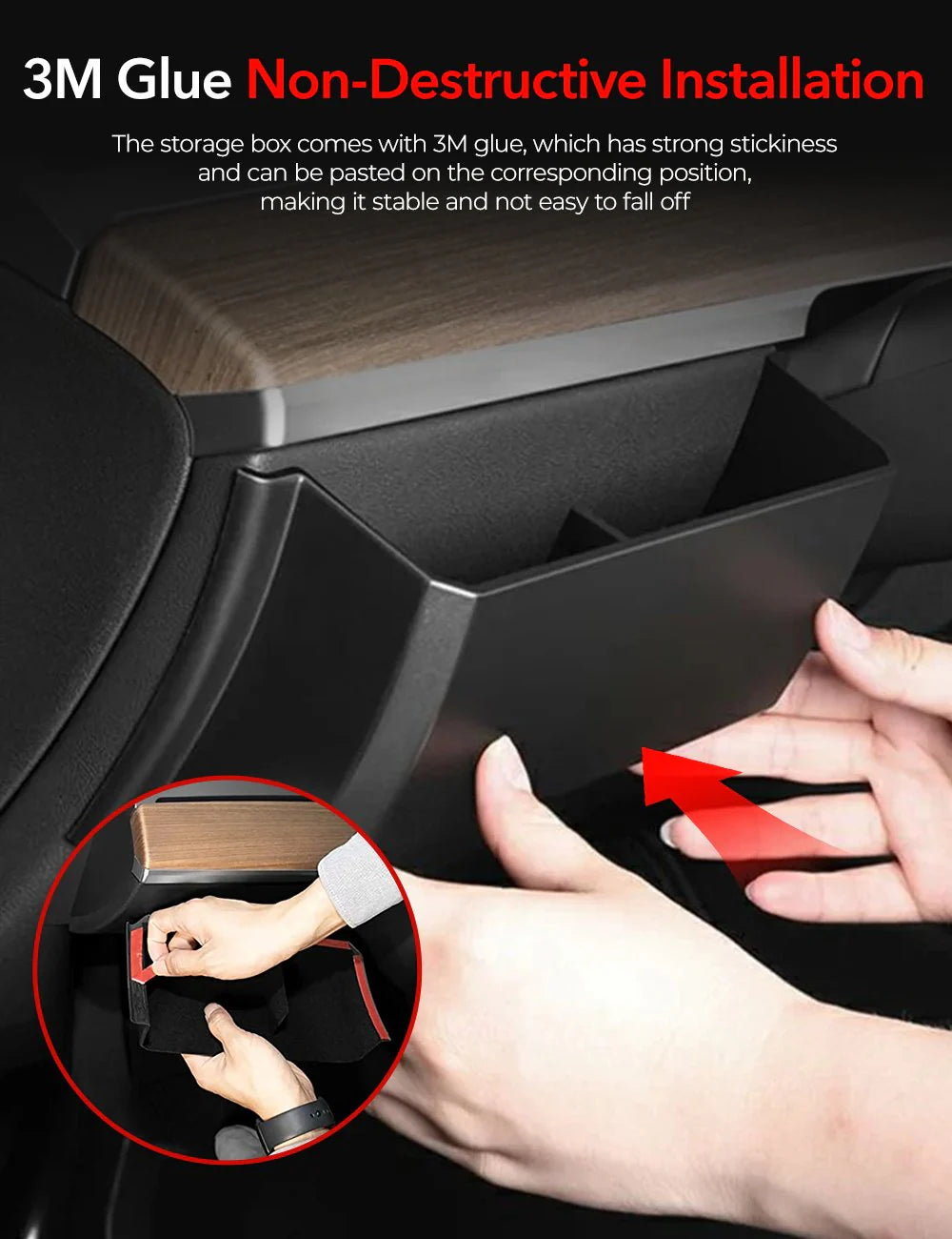 Driver Side Dash Panel Storage Box for Tesla Model Y (2020–2024) & Model 3 (2021–2023) – Under-Steering Wheel Hidden Organizer, ABS Storage Tray