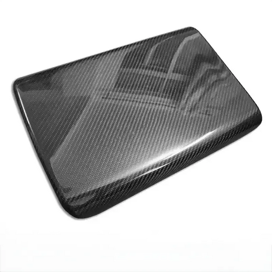 Dry Carbon Fiber Armrest Box Cover Overlay for Tesla Model S/X 2021+ | Real Carbon Interior Trim Upgrade