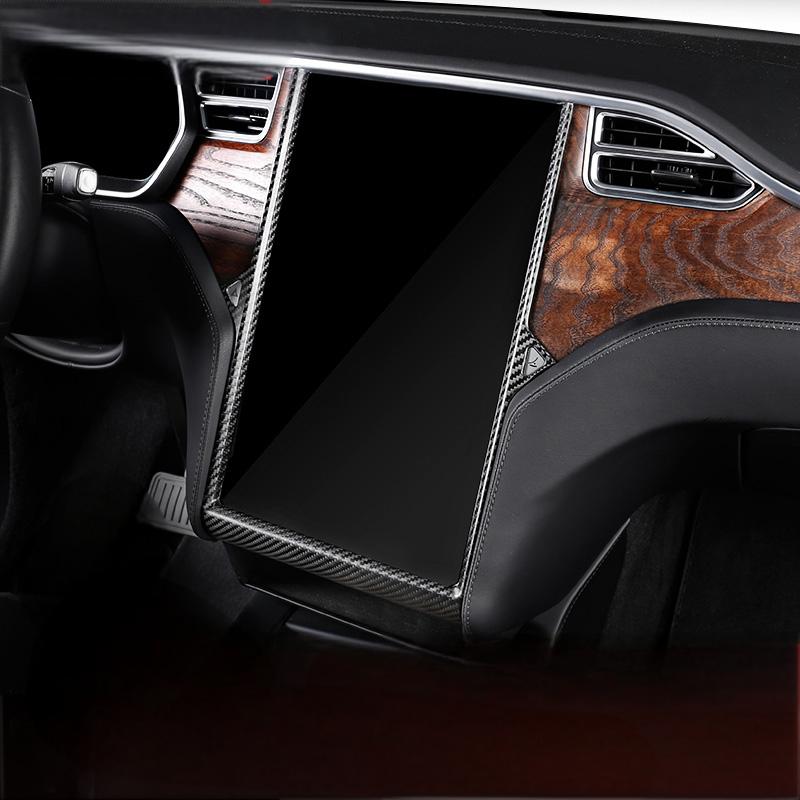 Dry Carbon Fiber Center Display Frame Overlay Trim for Tesla Model X/S (2012–2020)