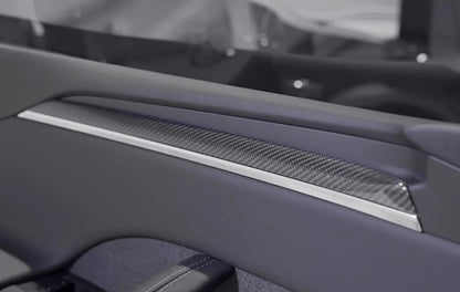 Dry Carbon Fiber Door Trim Overlay for Tesla Model S / Model X (2021+) | Interior Door Panel Upgrade