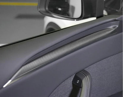 Dry Carbon Fiber Door Trim Overlay for Tesla Model S / Model X (2021+) | Interior Door Panel Upgrade