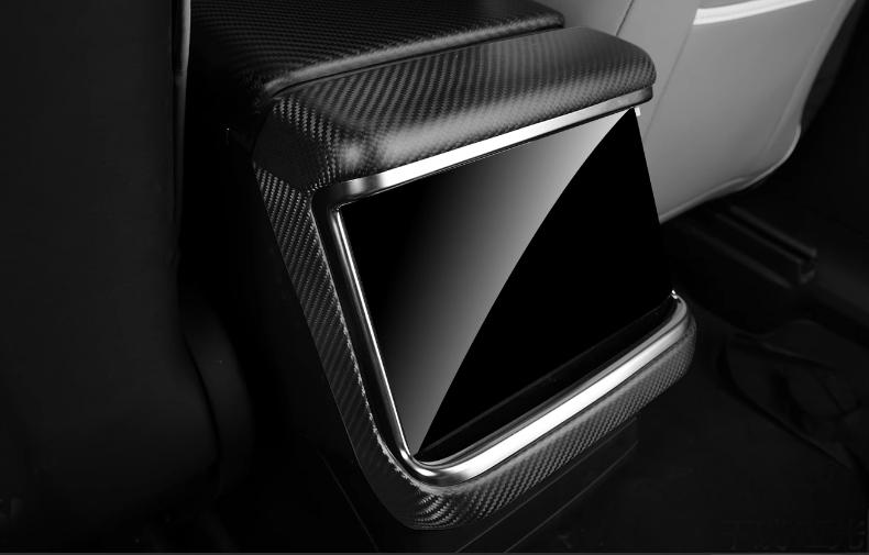 Dry Carbon Fiber Rear Screen Air Vent Frame Overlay for Tesla Model X/S 2021+ | Premium Interior Trim Upgrade
