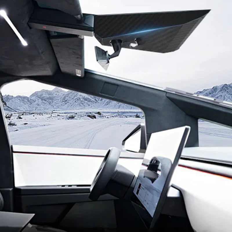 Dry Carbon Fiber Warning Light Cover Trim for Tesla Cybertruck 2024+ | Interior Protection & Upgrade