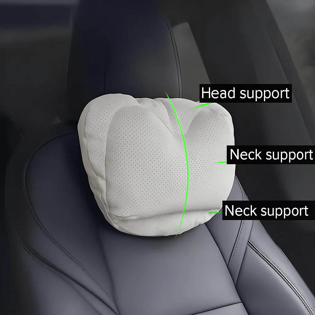 Dual-Layer Pressure Relief car seat Headrest merch Pillow for Tesla Model 3, Model Y, Model S, Model X (All Years) – Italian Brushed Fabric, Adjustable Cervical Support