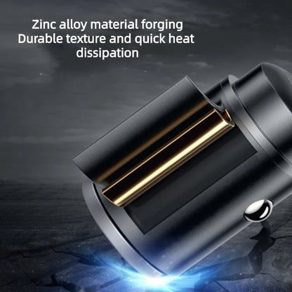 30W Dual-Port Fast Car Charger for Tesla Model 3 Model Y Model S Model X & Cybertruck | PD 3.0 USB-C + QC 3.0 USB-A | Ultra-Compact Zinc Alloy 12V Charger