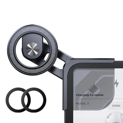 Tesla Model 3/Y Floating Screen Phone Holder, MagSafe-Compatible, 360° Adjustable, Stable ABS & Aluminum