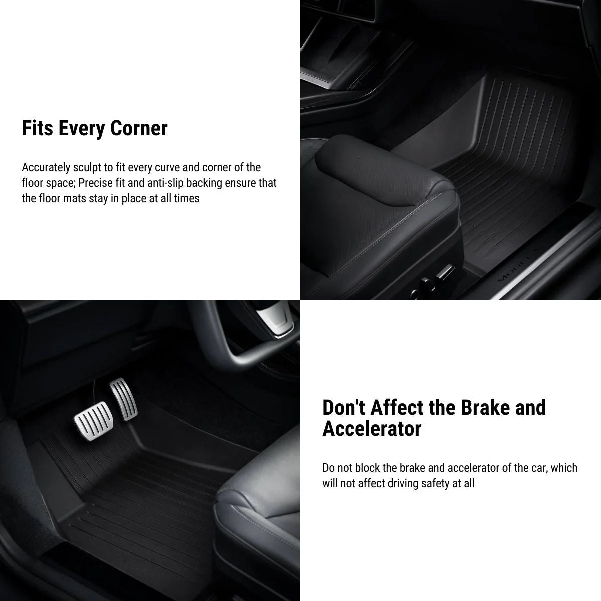 All-Weather Floor Mats for Tesla Model S (2021–2025, Left-Hand Drive) | Custom-Fit TPE Interior Liners with Frunk & Trunk Protection