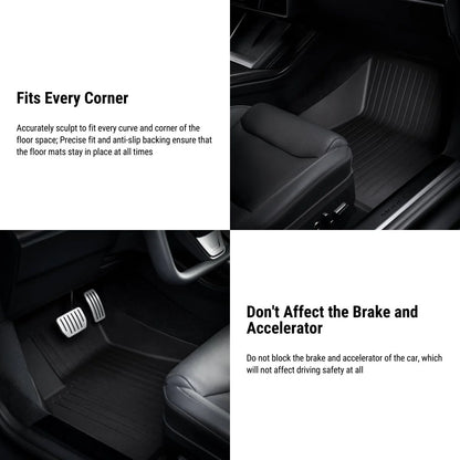 All-Weather Floor Mats for Tesla Model S (2021–2025, Left-Hand Drive) | Custom-Fit TPE Interior Liners with Frunk & Trunk Protection
