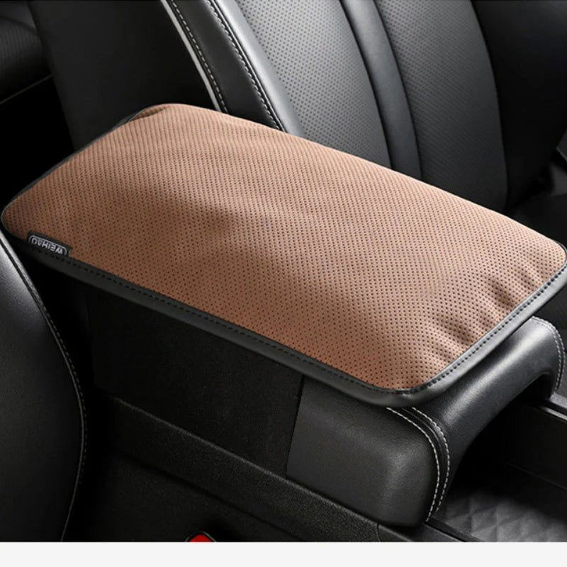 Luxury Fluffy Leather Armrest Cushion for Tesla Model 3, Model Y, Model S, Model X – Soft Center Console Pad for Enhanced Comfort and Interior Protection