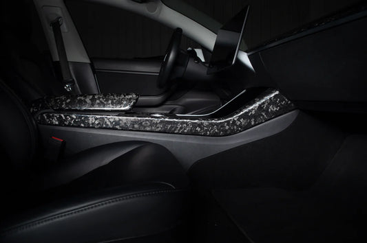 Carbon Fiber Center Console Side Panel Covers for Tesla Model 3 & Model Y – Gloss, Matte & Forged Finish