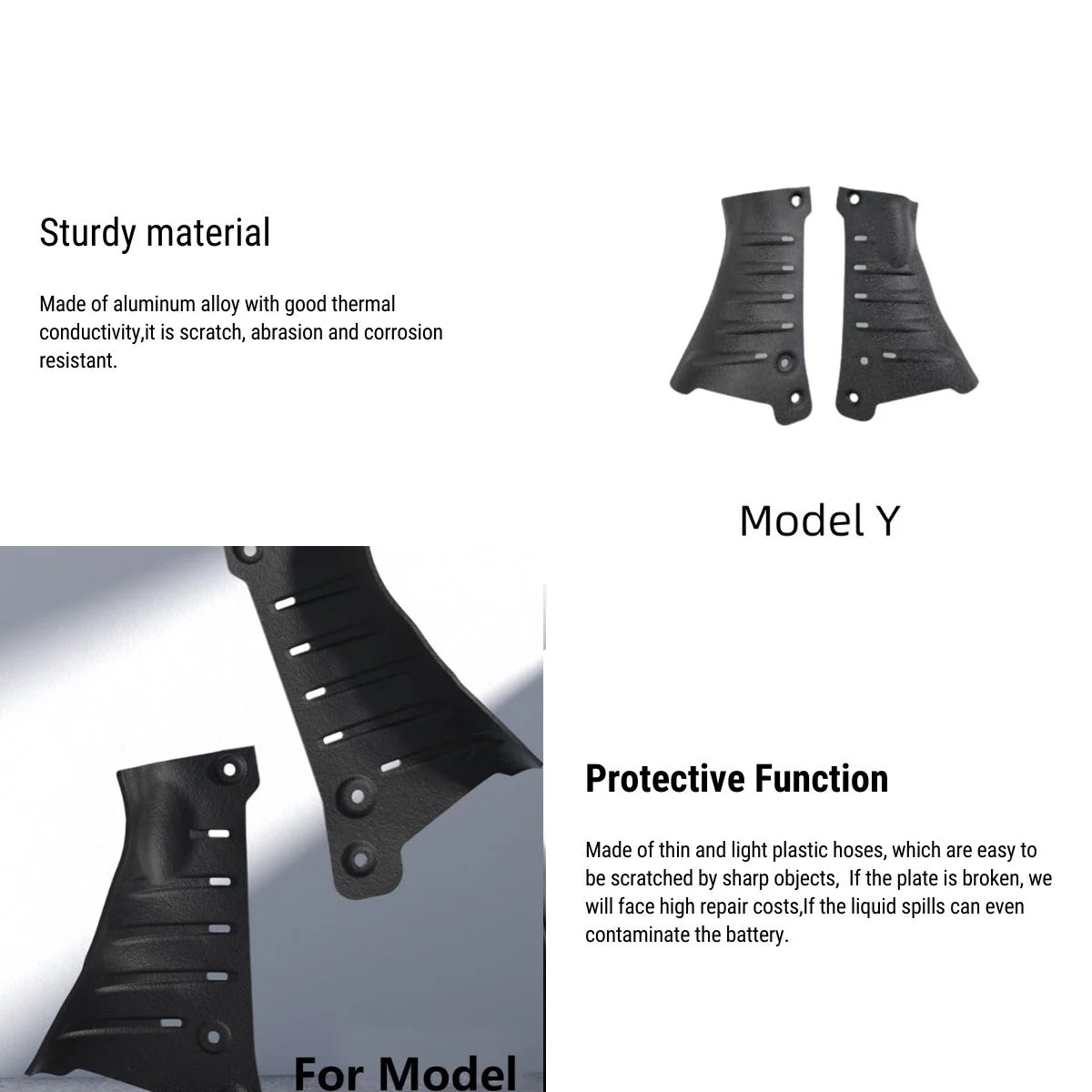 Front Chassis Coolant Hose Guard Plate for Tesla Model 3 (2017+) & Model Y (2020+) – Aluminum Alloy Protection