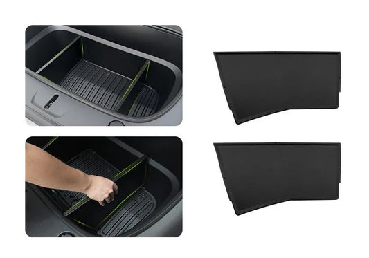 Front Trunk Partition Panel for Tesla Model Y Juniper – ABS Storage Divider, Direct-Mount Organizer