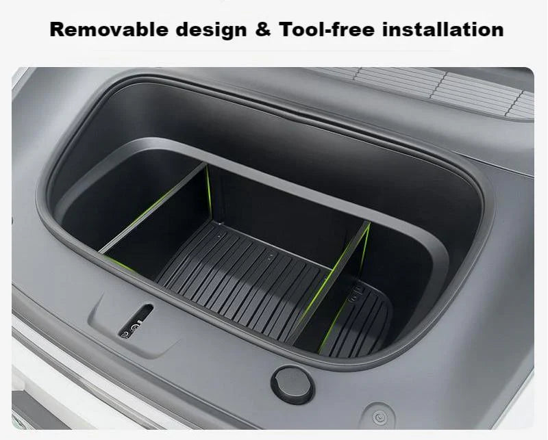 Front Trunk Partition Panel for Tesla Model Y Juniper – ABS Storage Divider, Direct-Mount Organizer