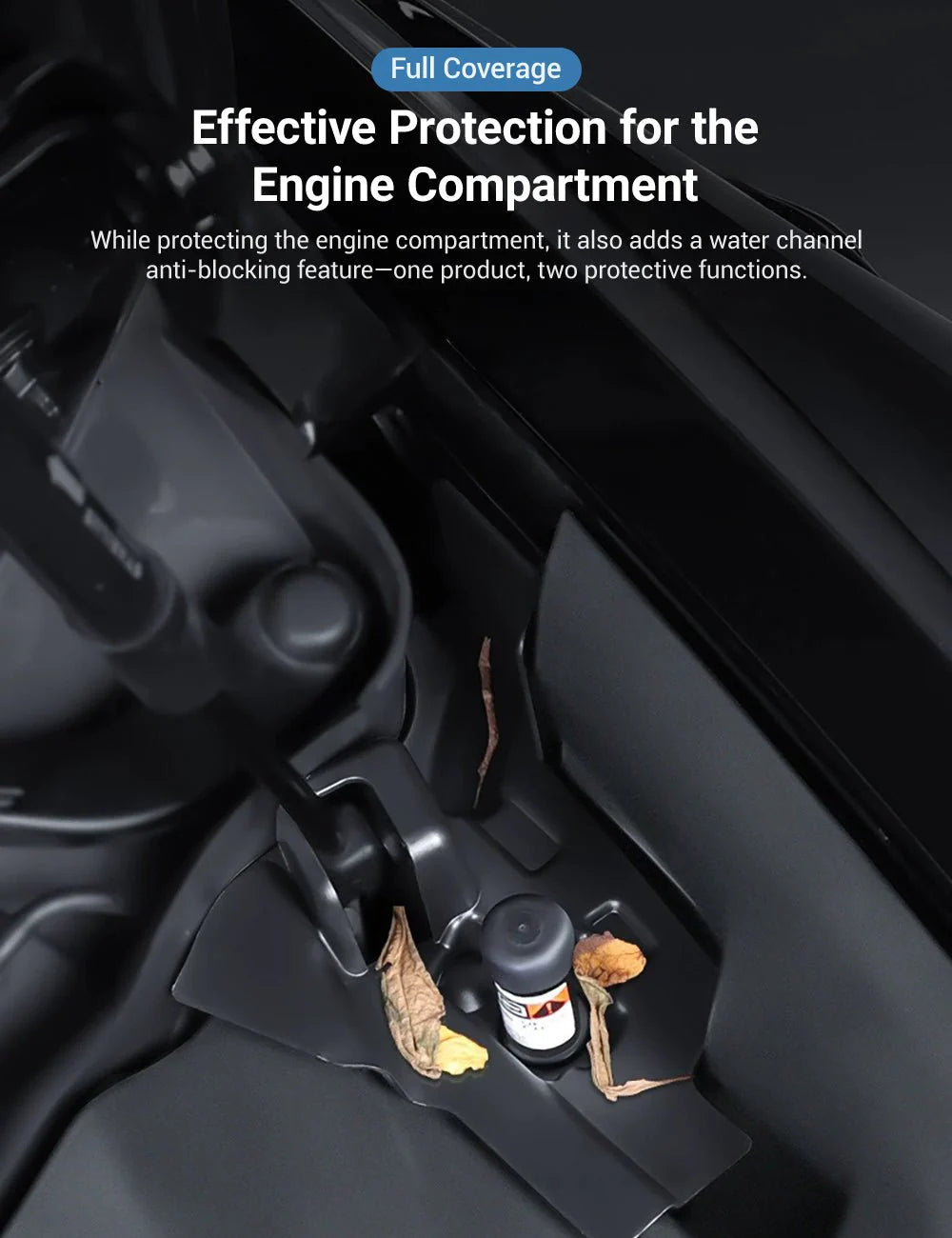 Front Trunk Drain Channel Cover for Tesla Model 3 Highland 2024+ (2-Pack) | Water Protection, Anti-Clogging ABS Guard | Left-Hand-Drive Only