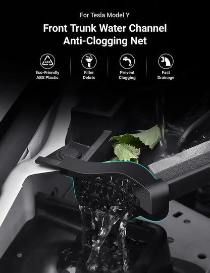 Front Trunk Water Drain Channel Anti-Clogging Mesh Screen for Tesla Model Y 2020–2024 (2PCS)