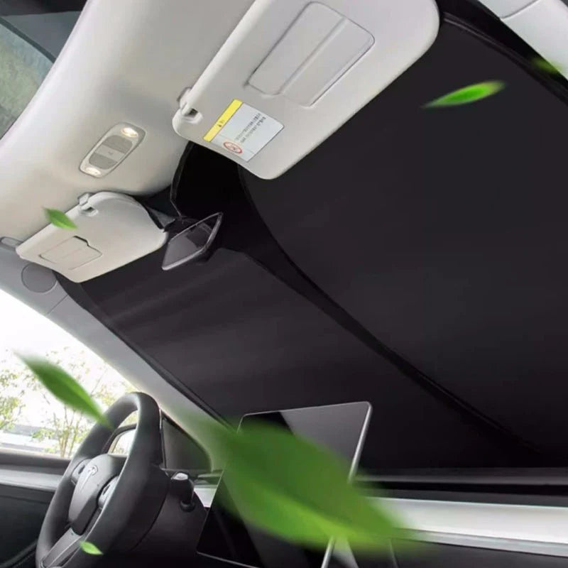 Front Windshield Sunshade for Tesla Cybertruck | Custom Fit UV & Heat Insulation Shade