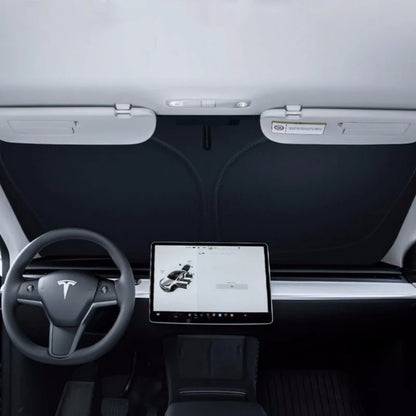 Front Windshield Sunshade for Tesla Cybertruck | Custom Fit UV & Heat Insulation Shade